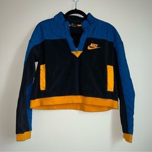 Nike cropped fleece 1/4 zip pullover size small black